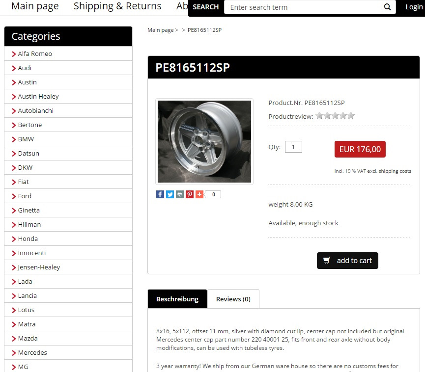 Хто втомився шукати по смітниках 16 AMG Penta для Mercedes w107, w123, w126, w114, w116? Їх можна купити новими! 2