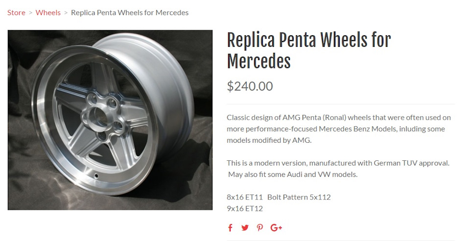 Хто втомився шукати по смітниках 16 AMG Penta для Mercedes w107, w123, w126, w114, w116? Їх можна купити новими! 1