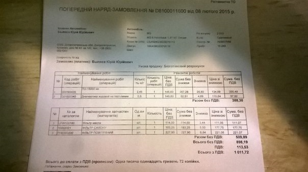 ТО 15 000 км 1