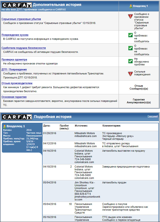 Карфакс або Авточек? 2