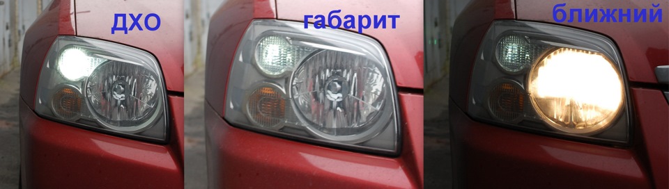 ДХО (DRL) в штатні місця фари а саме габарит ProBright 1