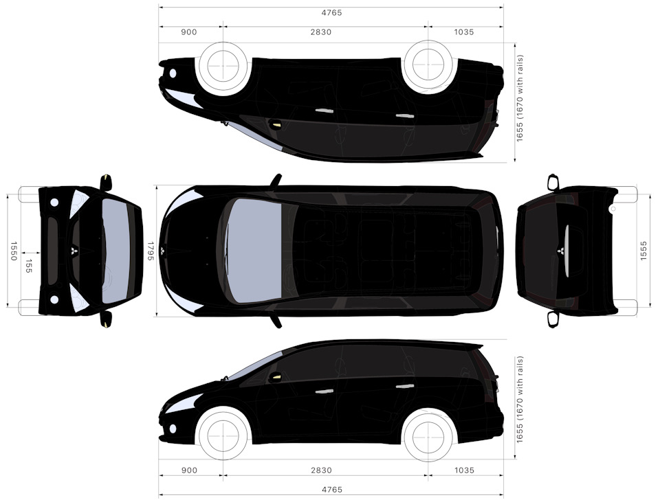 Файл :: Схематичне відображення Mitsubishi Grandis в .psd (blueprint) 1
