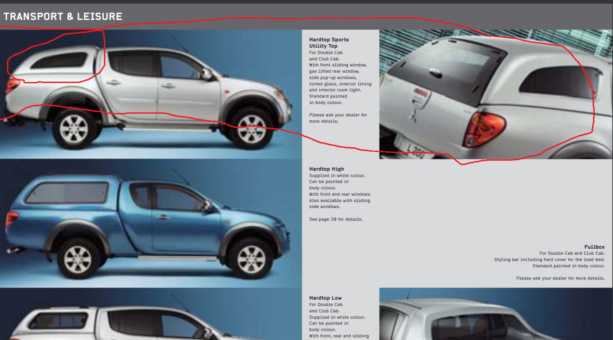 Газові упори кришки оригінального кунгу Mitsubishi L200. 1
