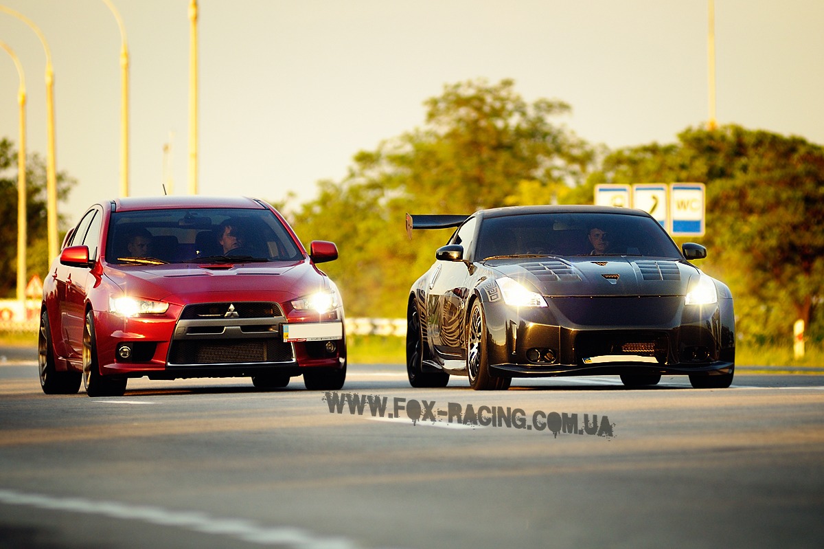 Mitsubishi EVO X vs Nissan 350Z 4