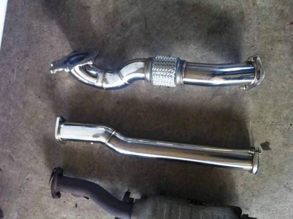 Установка Downpipe+Testpipe