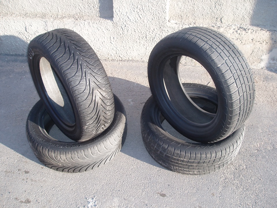 Зима. Goodyear 205/55/r16 перед Michelin 215/55/r16 зад 5