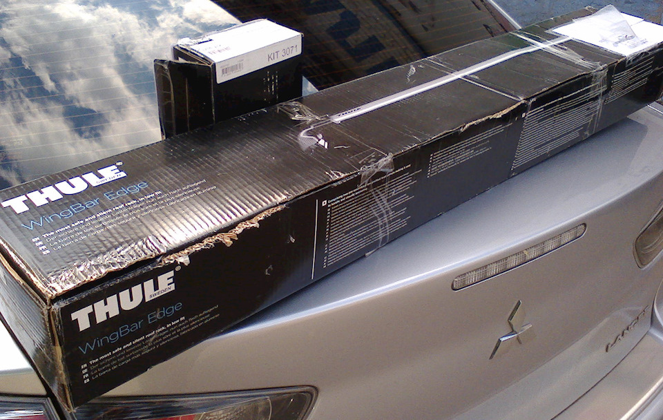 Аеробоксу бути. Багажник Thule-9594 Wingbar Edge (алюмінієвий не виступаючий) + монтажний кит для Lancer Х у штатне місце. 2