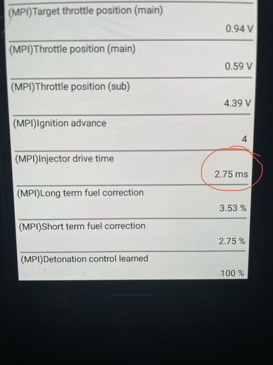 Check engine лається на бідну суміш p2096 4