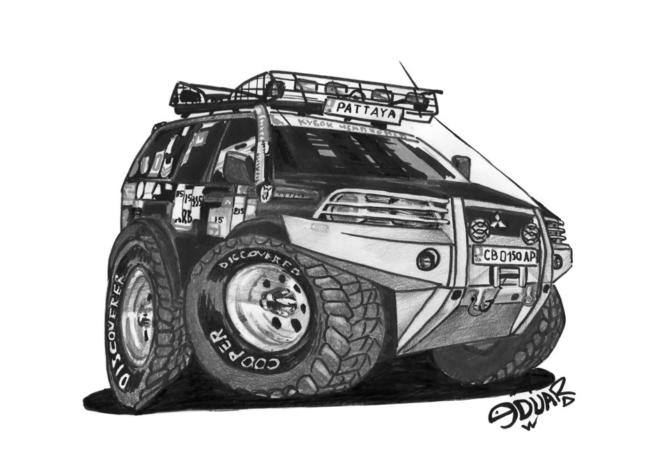 Шарж на Mitsubishi Pajero Sport Pattaya 3
