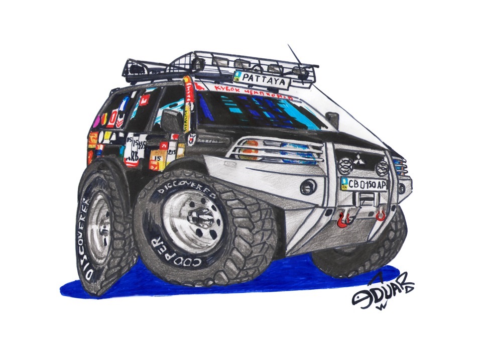 Шарж на Mitsubishi Pajero Sport Pattaya 2