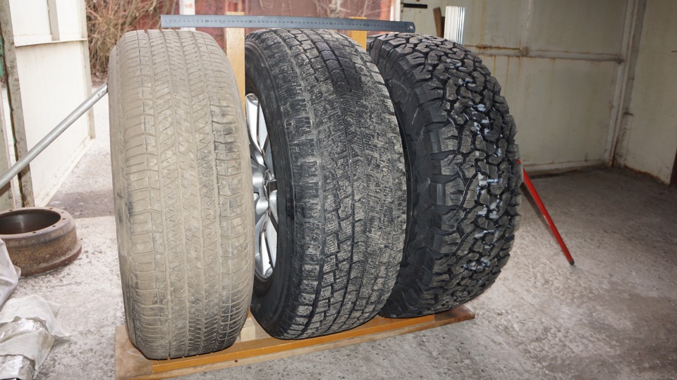 Розміри та вага - порівняння Bridgestone Dueler H/T 684 & Hankook Dynapro i*cept RW08 & BFGoodrich All Terrain T/A KO2 4