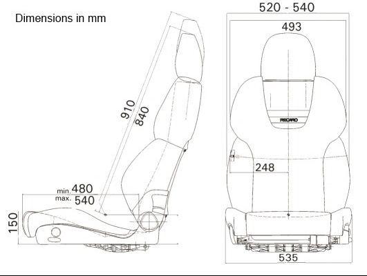 Заміна сидінь на Recaro style comfort topline 2