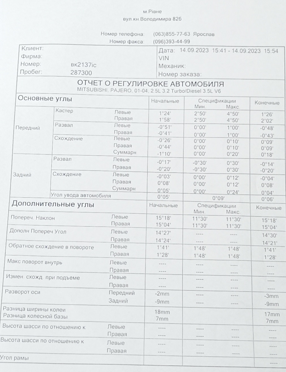 Встановлення нової гуми + розвал/сходження 2