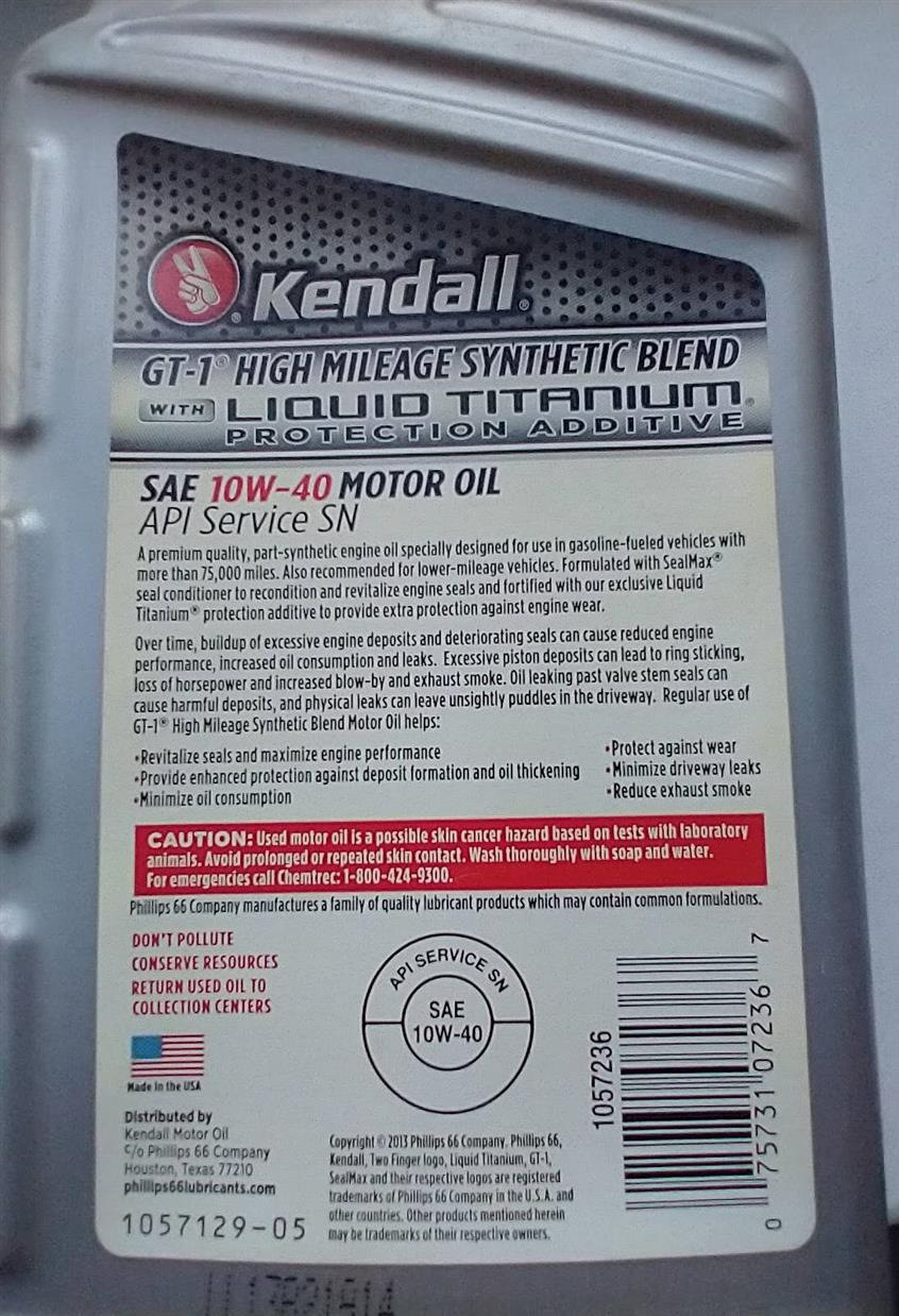 Олія зі США не для АЗЛК - kendall liquid titanium 10w-40 synthetic 2