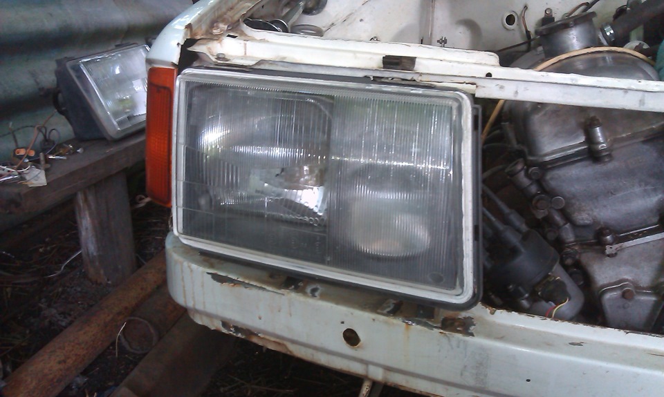 Фари від Mersedes-Benz 124 на москвич 2141 1