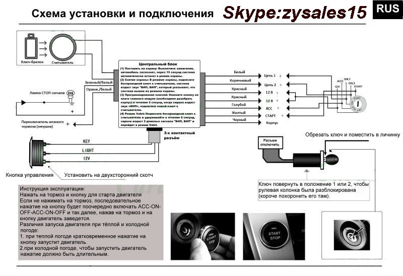 Безключовий запуск двигуна + іммобілайзер (продовження). 3