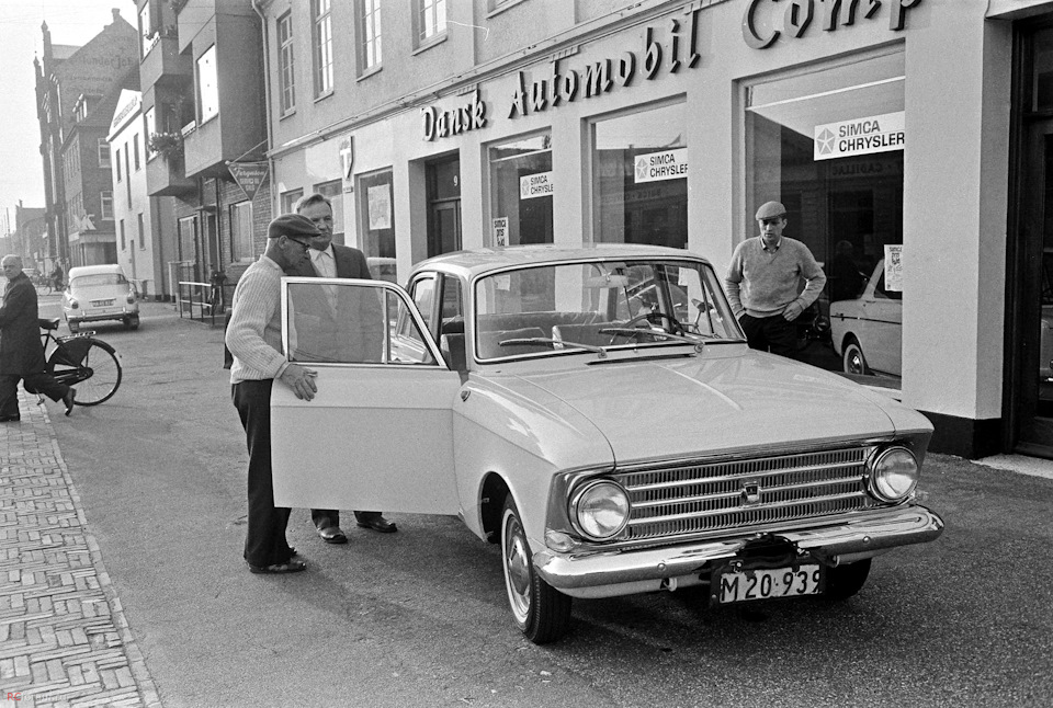 Москвич-408 у Данії. Написано 1964-65 роки, 1