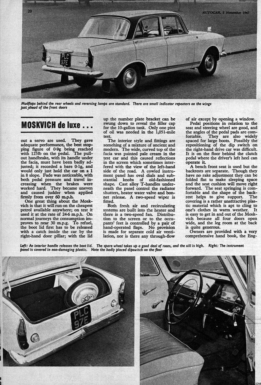 Москвич 408 у Великобританії: Moskvich de lux - Autocar road test 1967 2