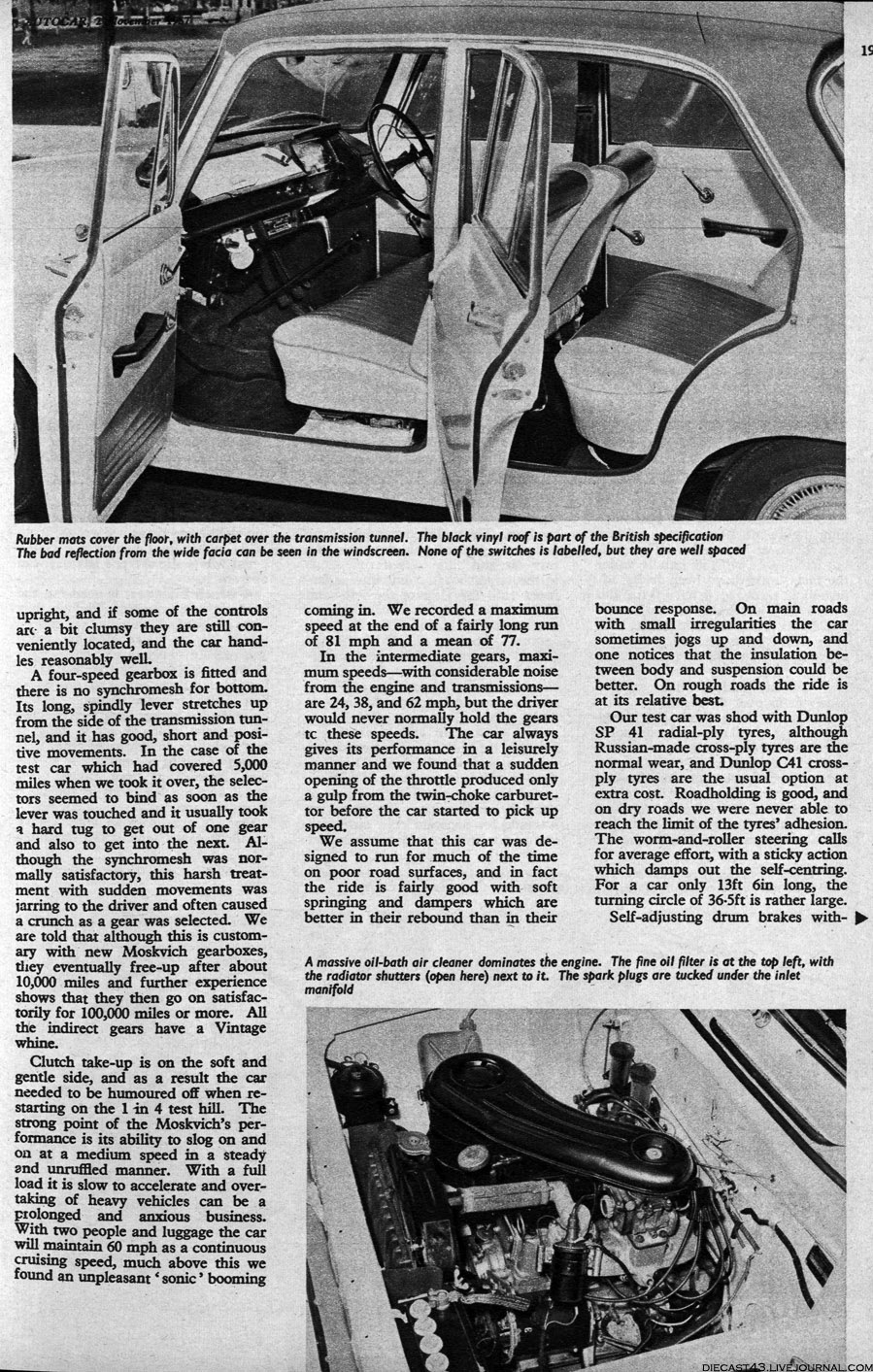 Москвич 408 у Великобританії: Moskvich de lux - Autocar road test 1967 3