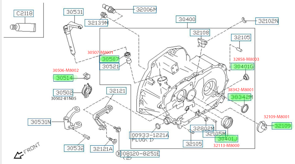 Запчастини для КПП Almera N16 1.5l 1