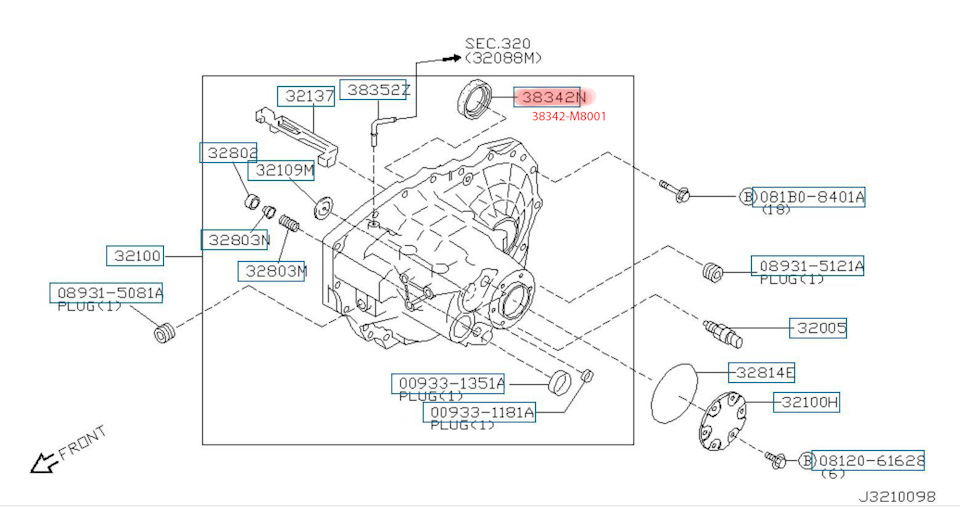 Запчастини для КПП Almera N16 1.5l 2