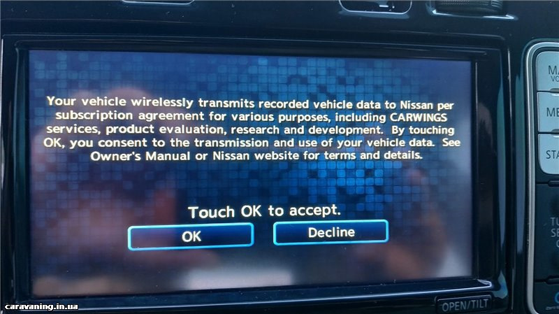 Tracer, команди управління магнітолою Nissan Leaf 1