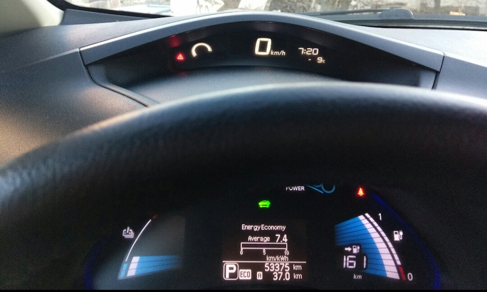 Пробіг Nissan leaf при -9°С та кліматом 74°F на гумі… 1