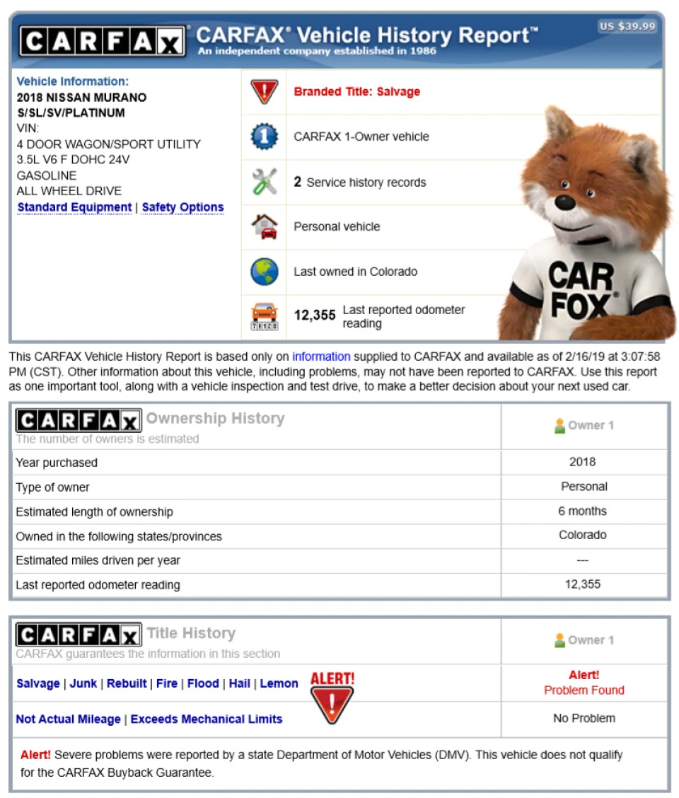 Звіт CarFax