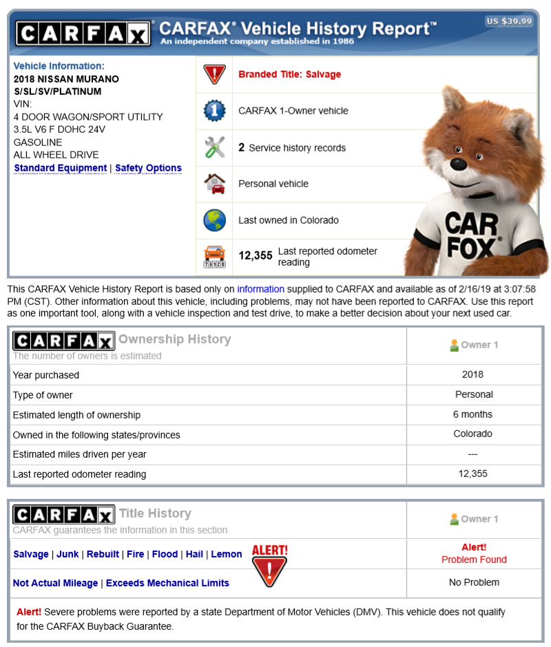 Звіт CarFax 1