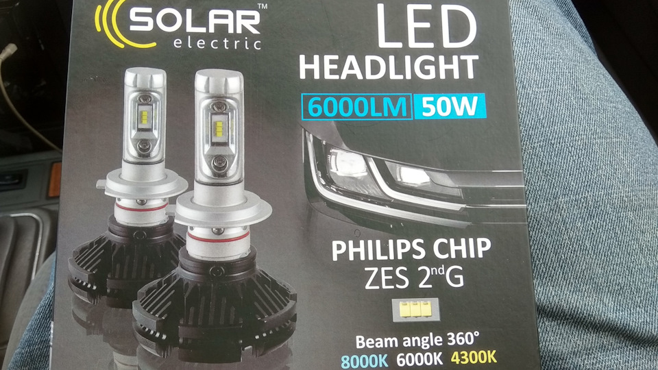 Лампи LED SOLAR H4 6000K 6000Lm Philips ZES 12/24V 8804 1