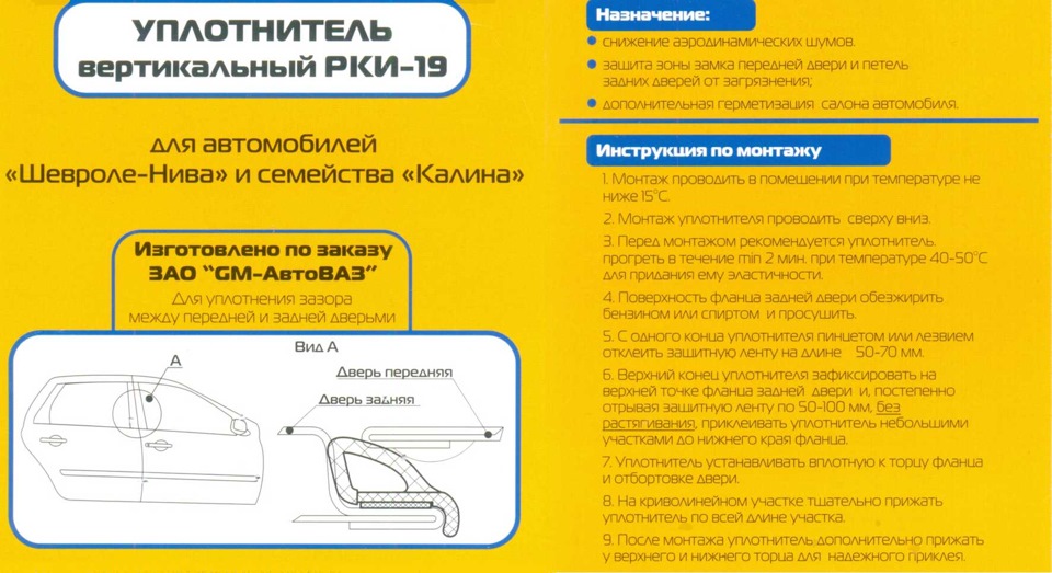 Додаток до ущільнювачів дверей. 2