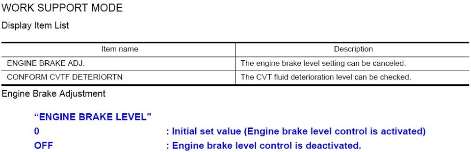 ENGINE BRAKE ADJ (Налаштування гальмування двигуном) 1