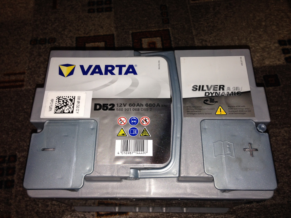 Заміна АКБ Varta D52 Start-Stop Plus AGM 12V 60Ah 680А 1