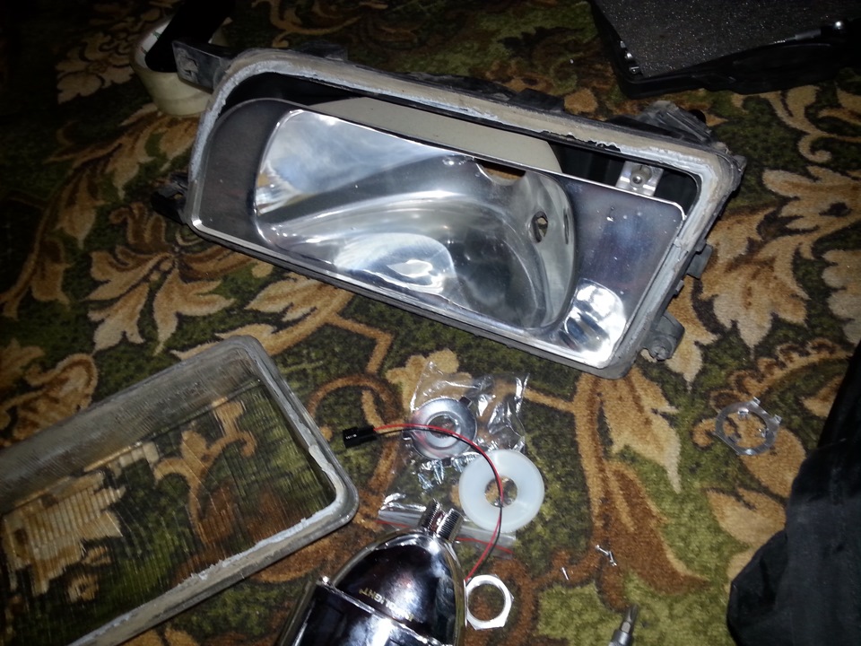 Бі лінзи InfoLight G5, установка ч. 1 Nissan Sunny N14 2