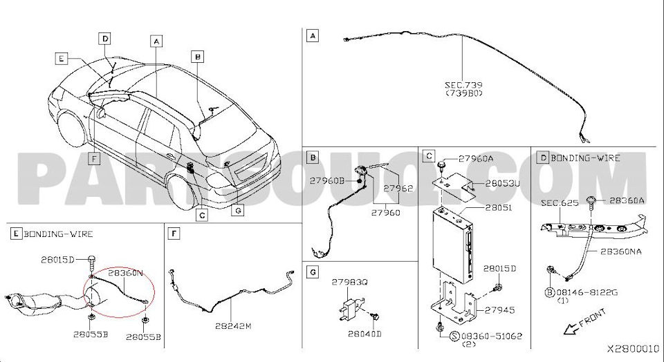 HELP! Підкажіть по довжині дроту маси Nissan 28360EM35A 3