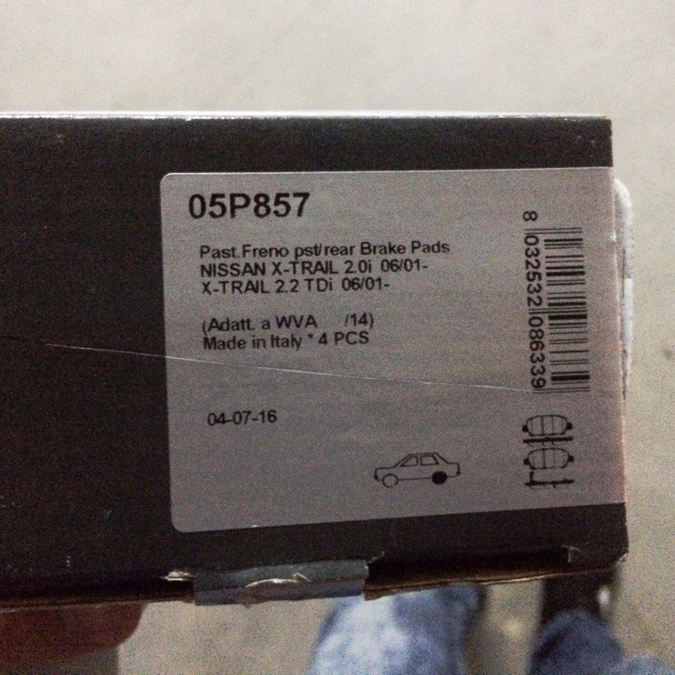 Тормозні колодоки Lpr 05P857, ступичний підшипник Nissan 43210-AG000 2