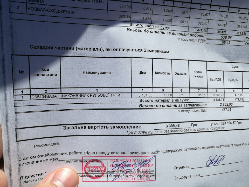 Заміна рульового наконечника. 1