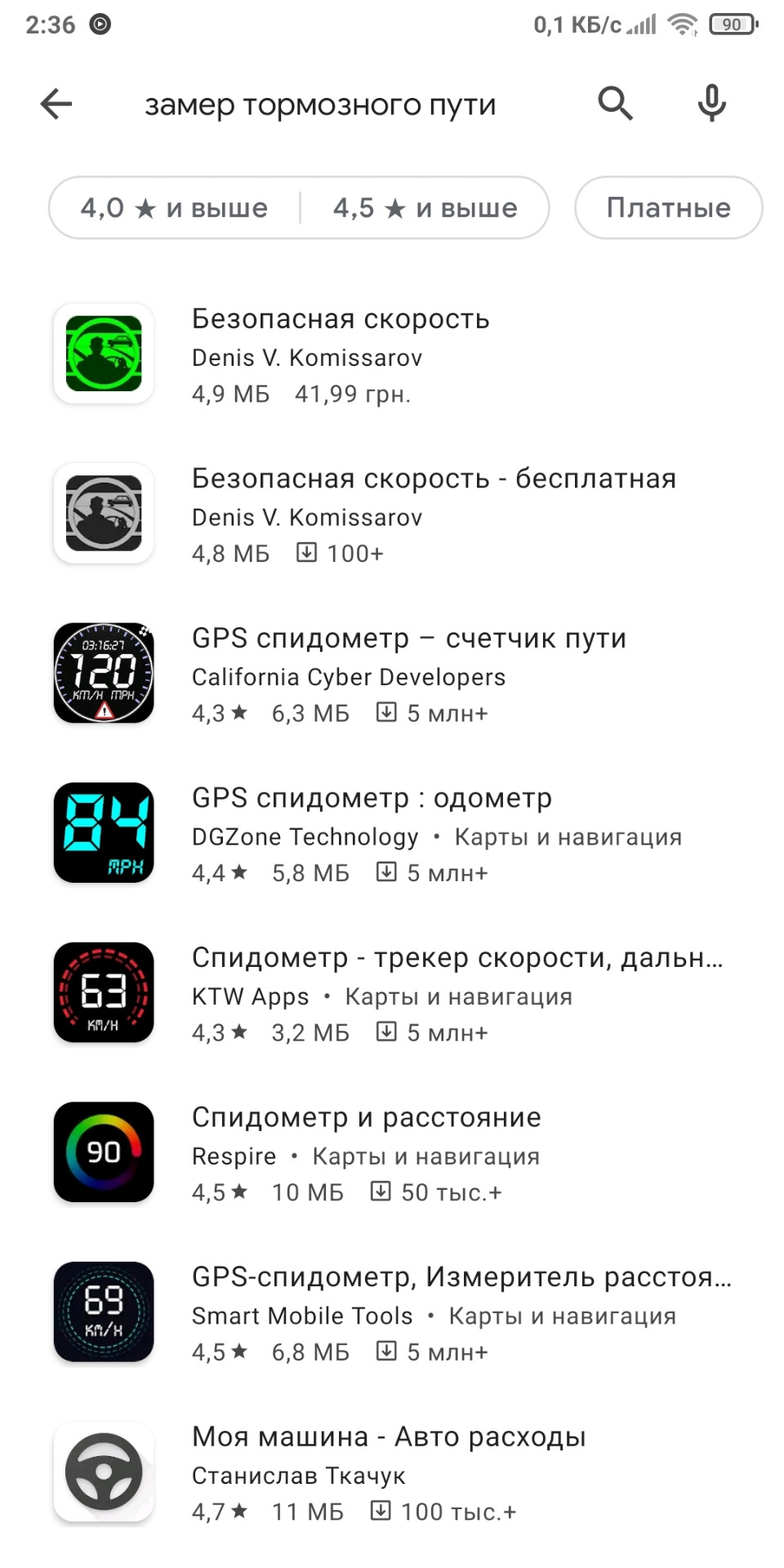 Замір гальмівного шляху GPS 1