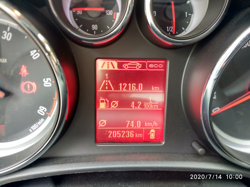 Витрата трасою на Opel Astra J 1.7 1