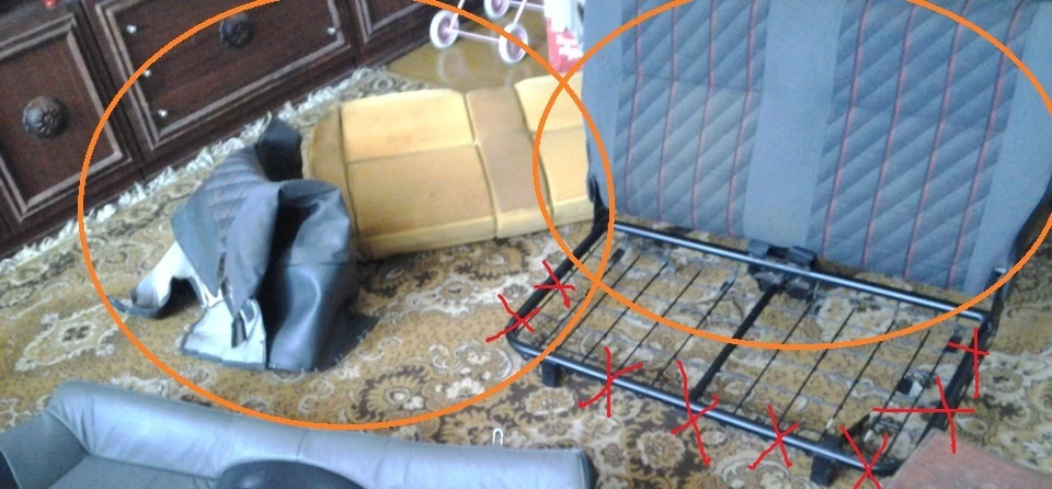 Задарую задній диван (без каркаса) на коротуш