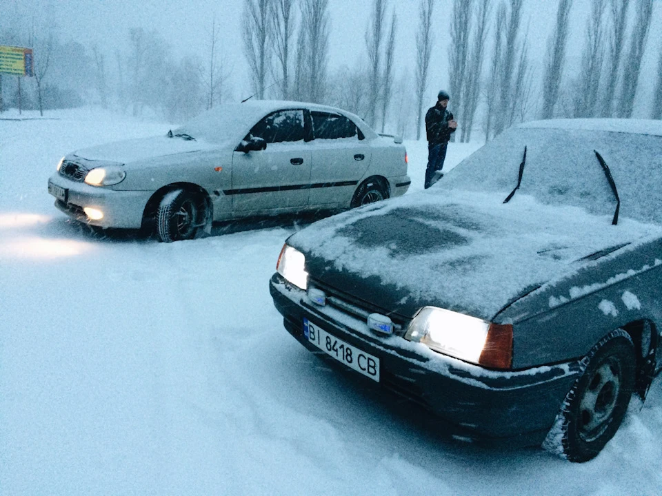Покаталися в снігопад