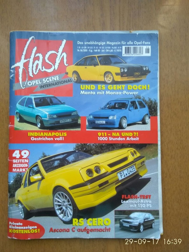 Рідкісна книга Opel і журнал Flash, нові форсунки омивача фар GSI 5