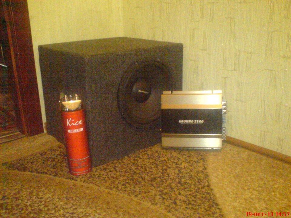 Автопідсилювач Ground Zero 2130 HPX, конденсатор Kicx DPC-1.0F, саб Alphard 260W 5
