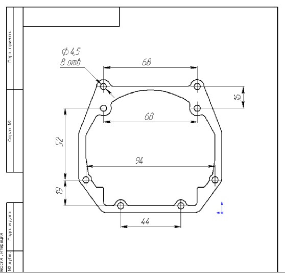 Креслення перехідної рамки під Білінзи Hella 3R Opel Omega 1