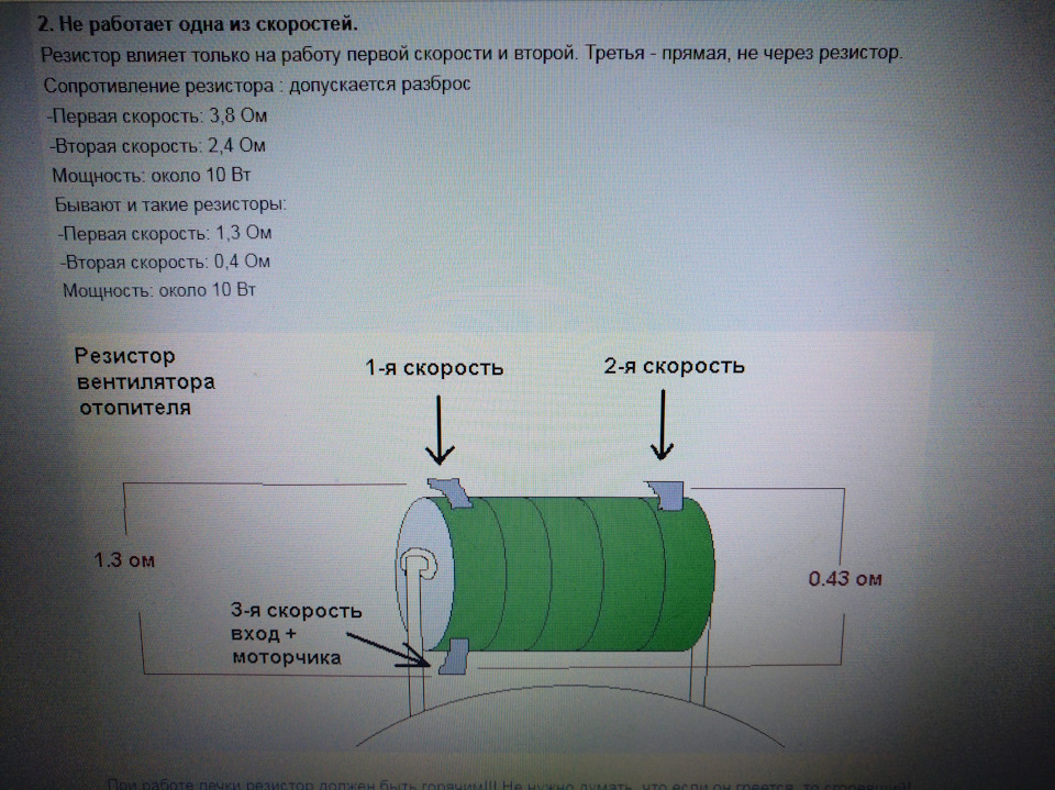 Опір моторчику печі 1