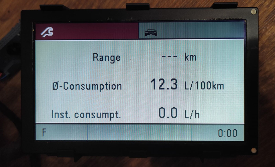 Opel Vectra З вкладка Settings на головному екрані CID 2