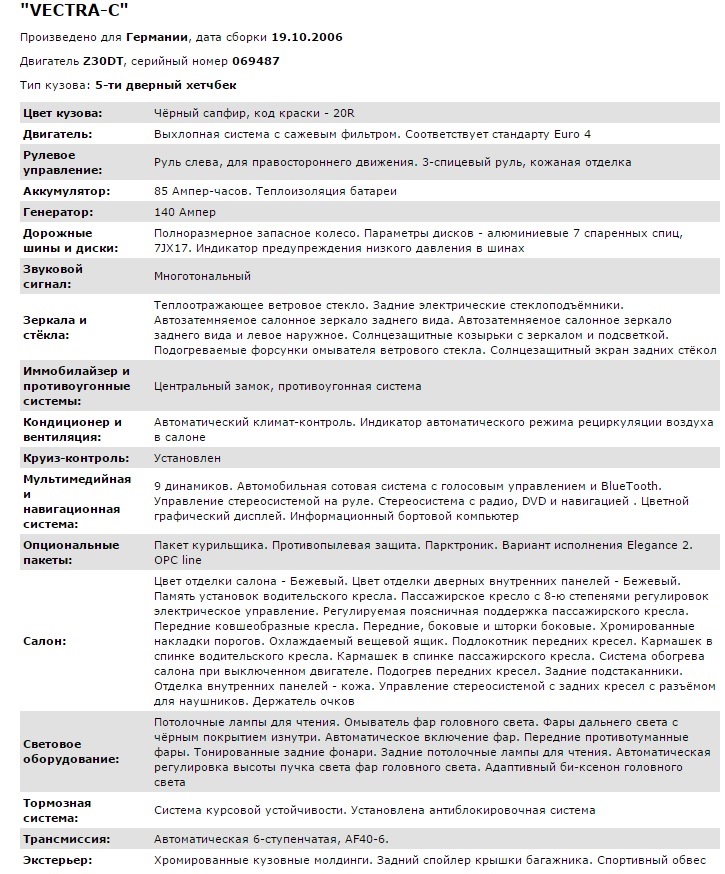 Розшифрування ВІНу. З іншого ресурсу :) 1