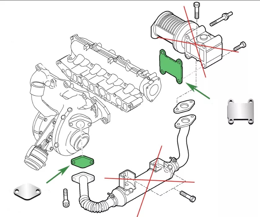 Заглушки EGR OPEL для двигуна Z19DTH 1