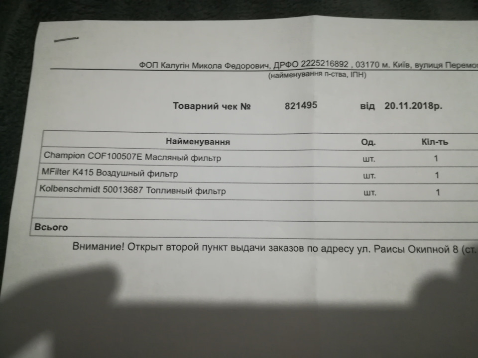 Витрати, міні ТО 1