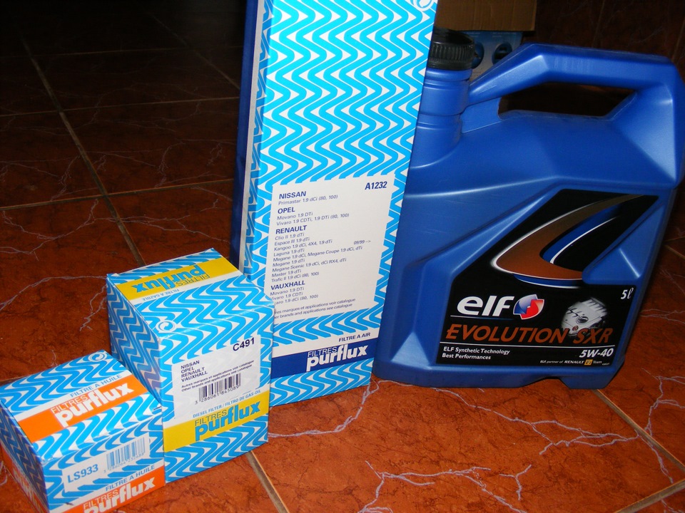 Заміна мастила Elf Evolution SXR 5W40 та фільтрів Purflux 1